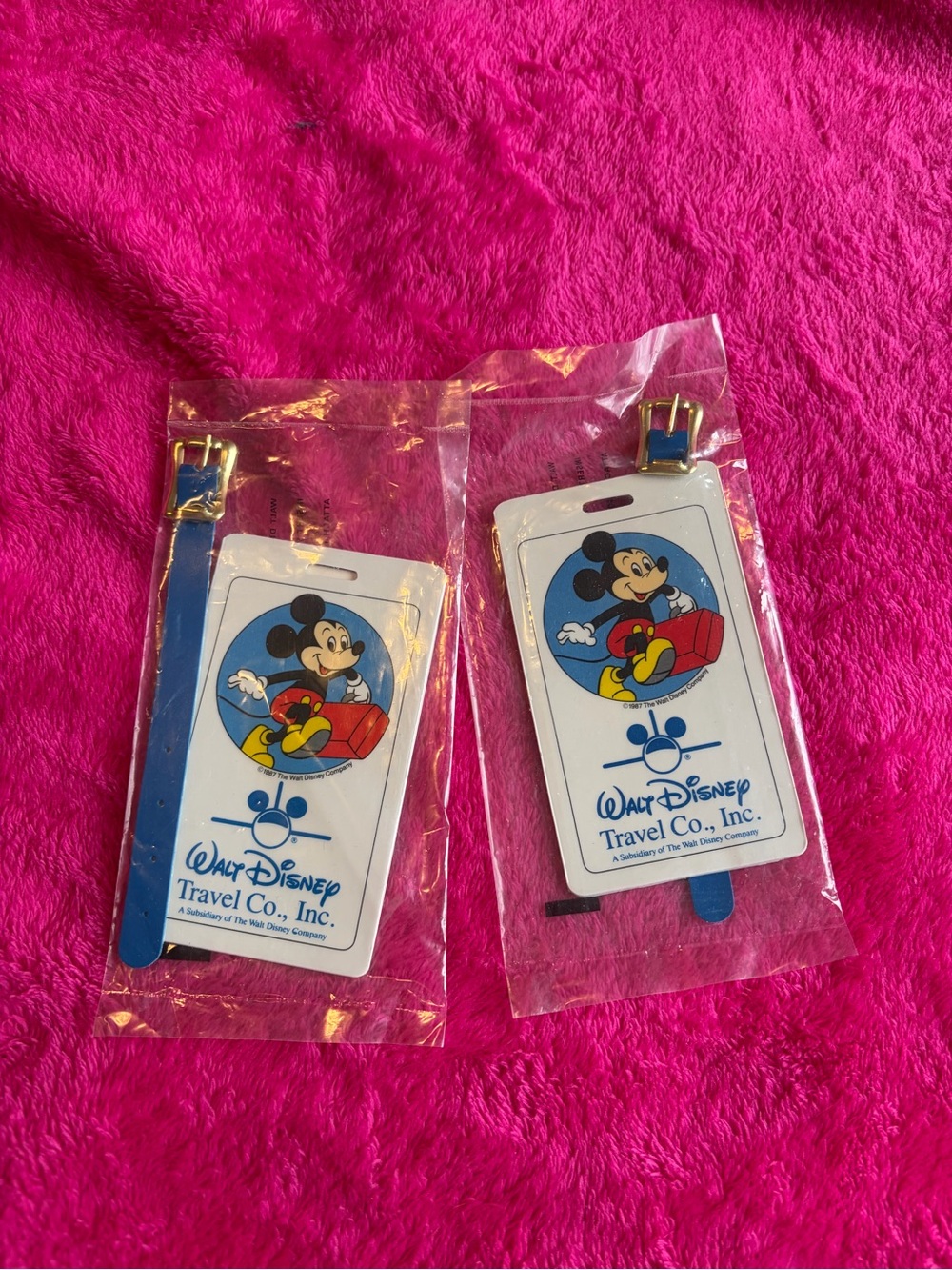Disney Mickey Mouse Blue & White Luggage Tags (Pair)